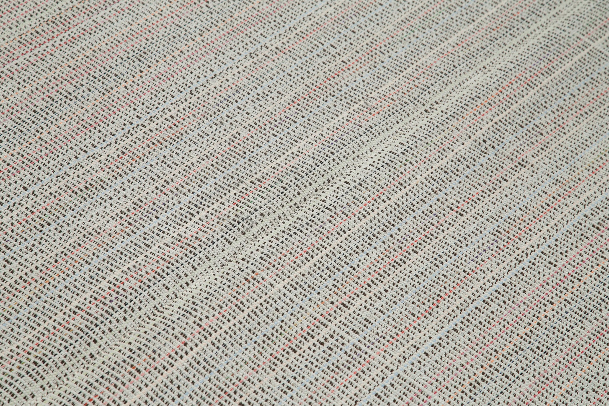 Vintage Flatweave Bej Eskitme Pamuk Yün El Dokuma Halısı 203x296 Agacan