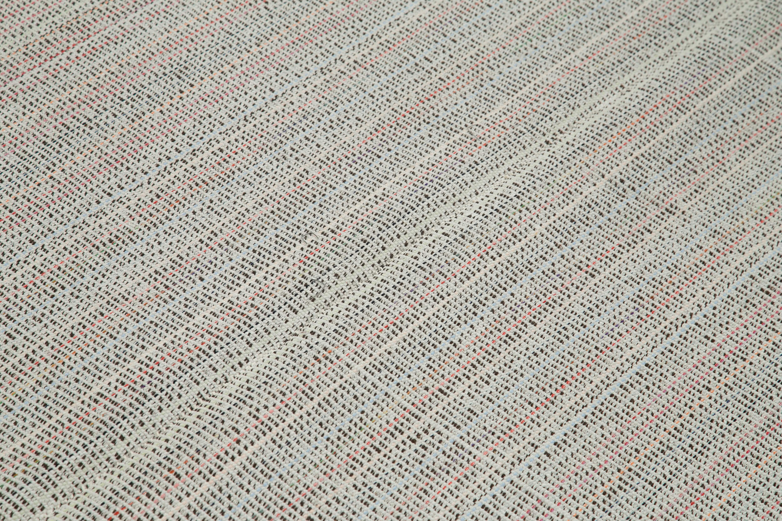 Vintage Flatweave Bej Eskitme Pamuk Yün El Dokuma Halısı 203x296 Agacan