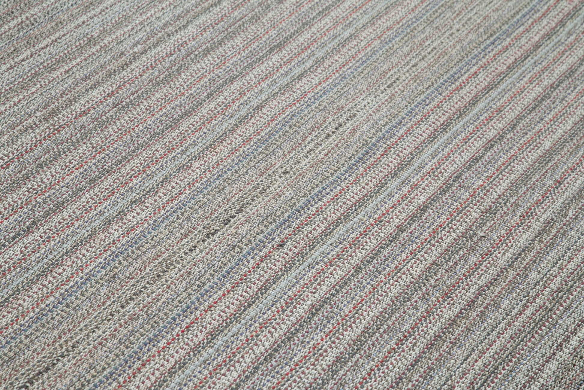 Vintage Flatweave Gri Eskitme Pamuk Yün El Dokuma Halısı 200x325 Agacan