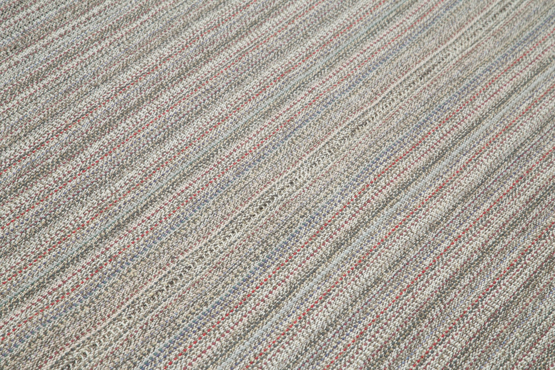 Vintage Flatweave Gri Eskitme Pamuk Yün El Dokuma Halısı 198x315 Agacan