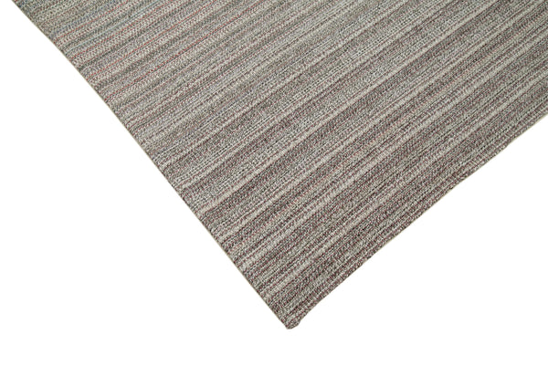 Vintage Flatweave Gri Eskitme Pamuk Yün El Dokuma Halısı 200x320 Agacan