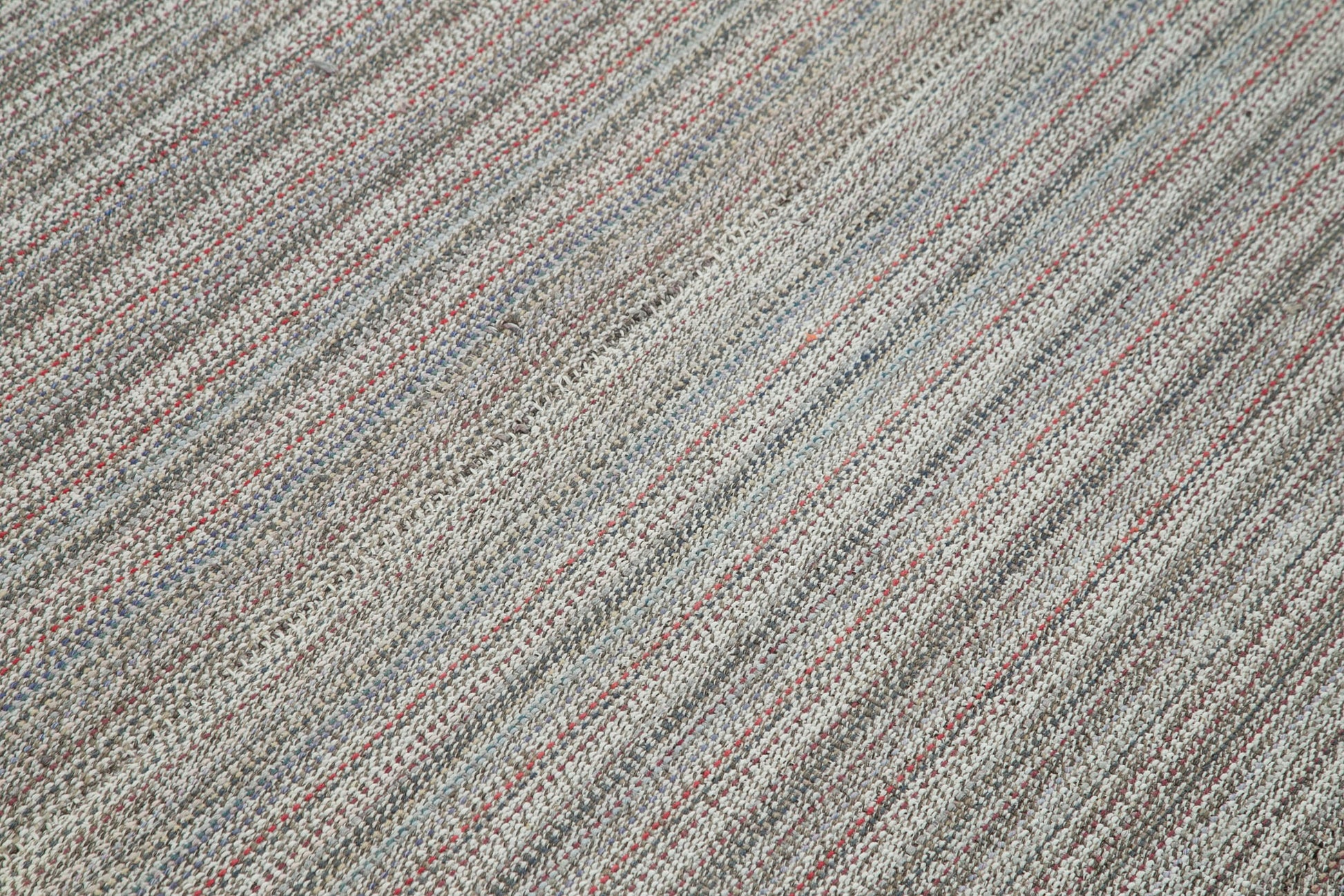 Vintage Flatweave Gri Eskitme Pamuk Yün El Dokuma Halısı 200x320 Agacan