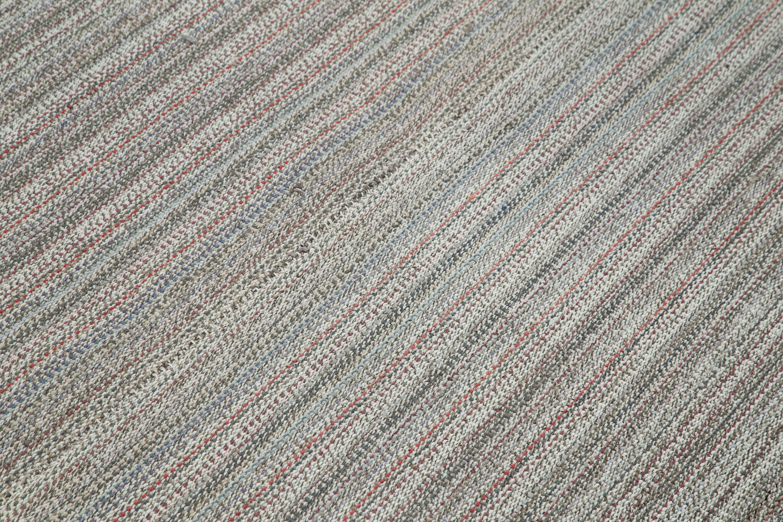 Vintage Flatweave Gri Eskitme Pamuk Yün El Dokuma Halısı 200x320 Agacan