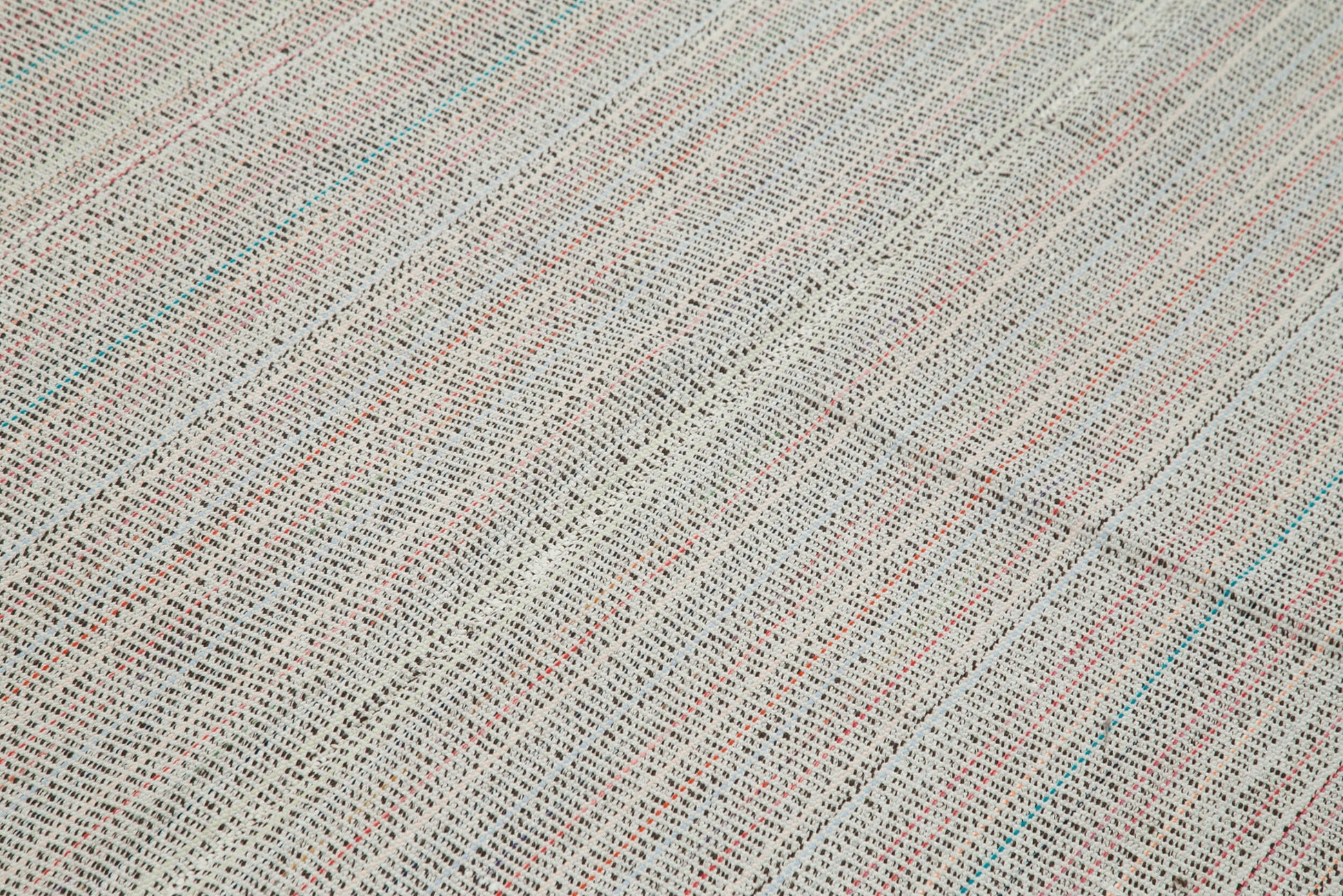 Vintage Flatweave Bej Eskitme Pamuk Yün El Dokuma Halısı 205x305 Agacan