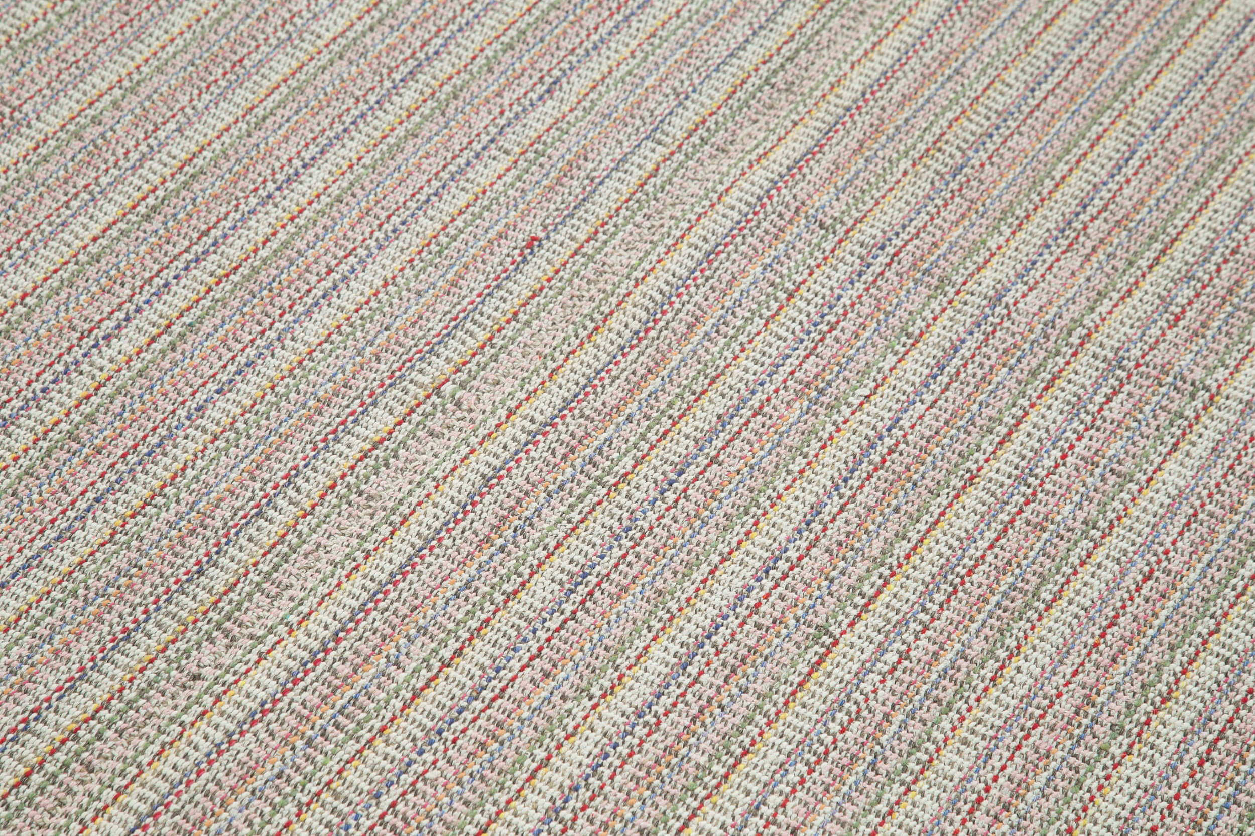 Vintage Flatweave Beyaz Eskitme Pamuk Yün El Dokuma Halısı 192x306 Agacan