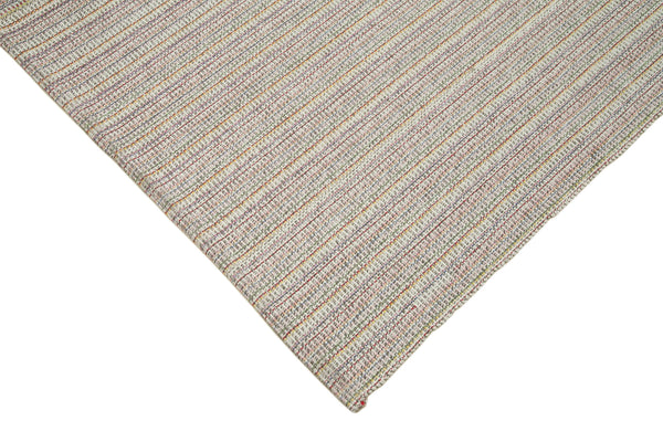 Vintage Flatweave Beyaz Eskitme Pamuk Yün El Dokuma Halısı 212x350 Agacan