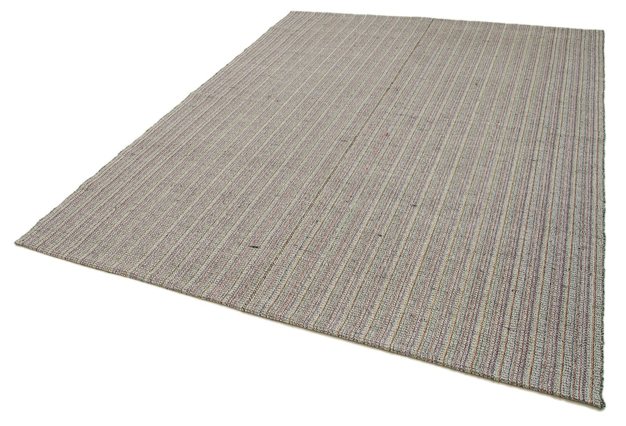 Vintage Flatweave Beyaz Eskitme Pamuk Yün El Dokuma Halısı 213x280 Agacan