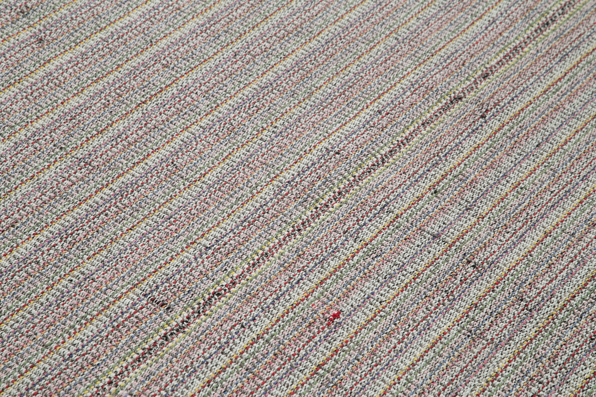 Vintage Flatweave Beyaz Eskitme Pamuk Yün El Dokuma Halısı 213x280 Agacan