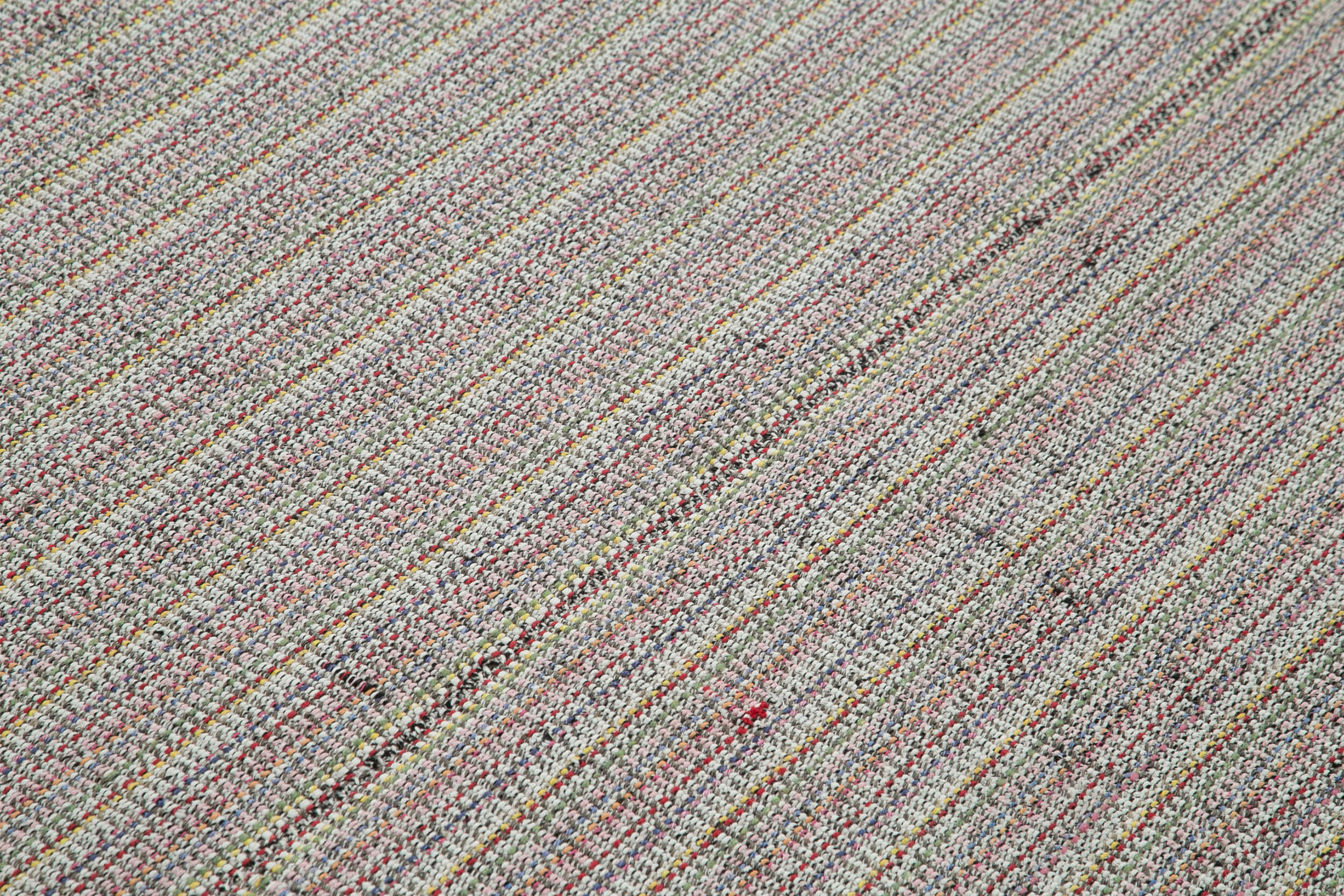 Vintage Flatweave Beyaz Eskitme Pamuk Yün El Dokuma Halısı 213x280 Agacan