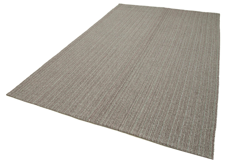 Vintage Flatweave Gri Eskitme Pamuk Yün El Dokuma Halısı 203x320 Agacan