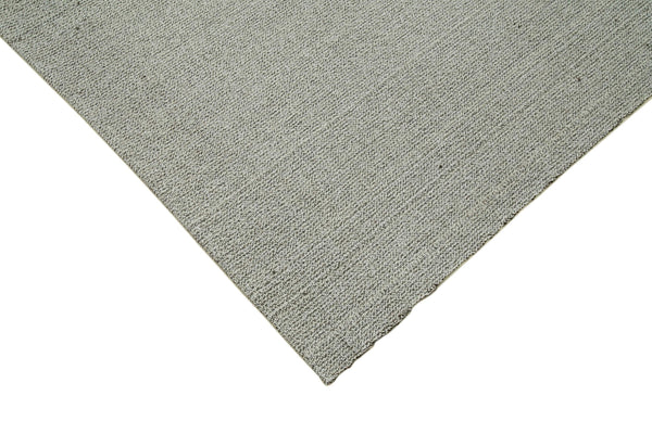 Vintage Flatweave Gri Eskitme Pamuk Yün El Dokuma Halısı 214x265 Agacan