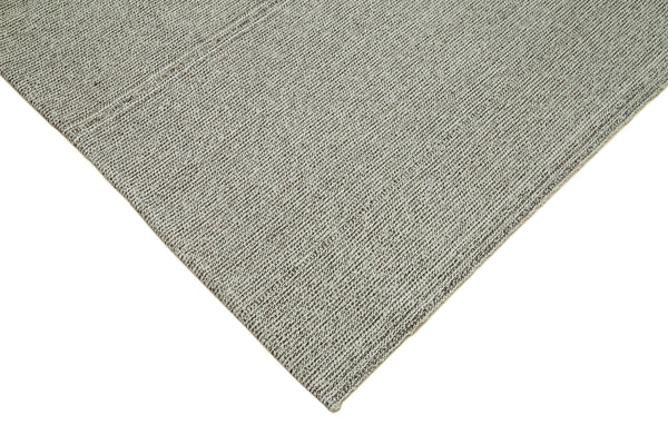 Vintage Flatweave Gri Eskitme Pamuk Yün El Dokuma Halısı 238x284 Agacan