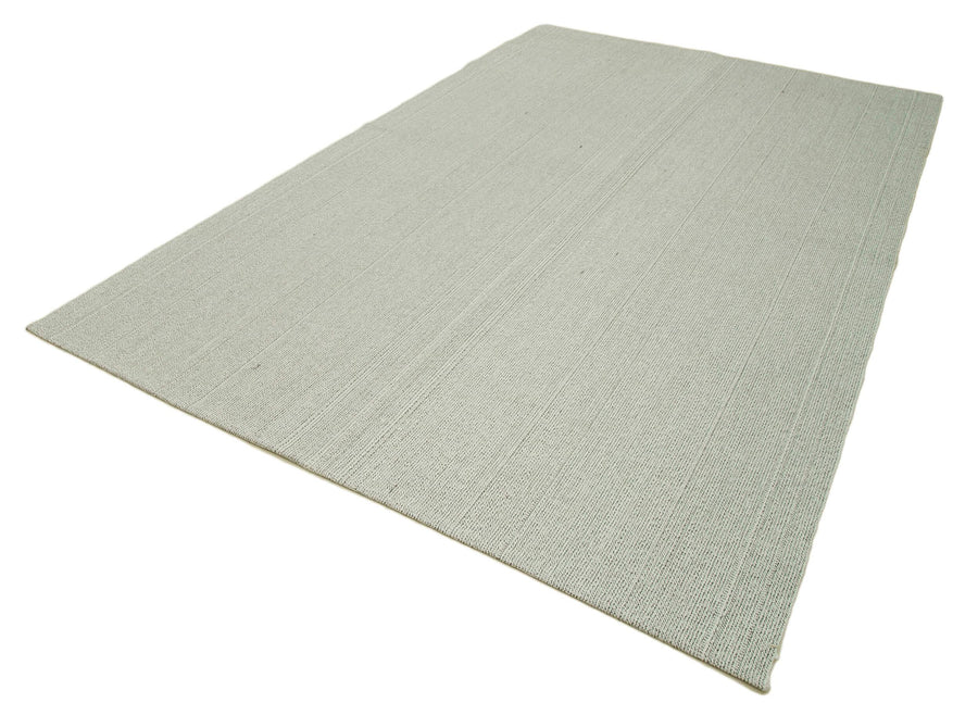 Vintage Flatweave Bej Eskitme Pamuk Yün El Dokuma Halısı 203x345 Agacan