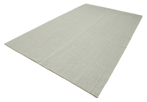 Vintage Flatweave Bej Eskitme Pamuk Yün El Dokuma Halısı 205x343 Agacan