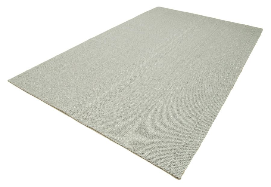 Vintage Flatweave Bej Eskitme Pamuk Yün El Dokuma Halısı 205x343 Agacan
