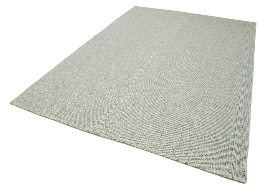 Vintage Flatweave Bej Eskitme Pamuk Yün El Dokuma Halısı 204x296 Agacan