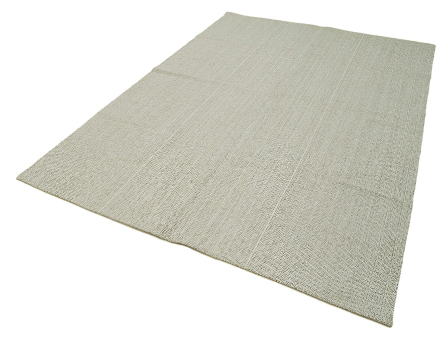 Vintage Flatweave Bej Eskitme Pamuk Yün El Dokuma Halısı 185x270 Agacan