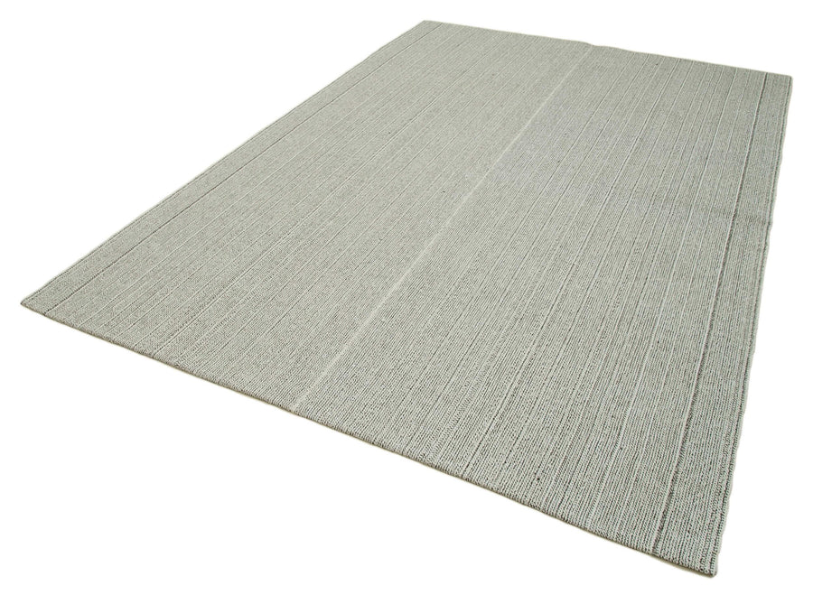 Vintage Flatweave Bej Eskitme Pamuk Yün El Dokuma Halısı 205x300 Agacan