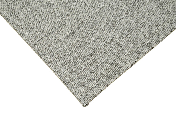 Vintage Flatweave Gri Eskitme Pamuk Yün El Dokuma Halısı 213x301 Agacan