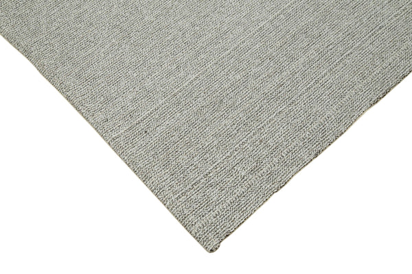 Vintage Flatweave Gri Eskitme Pamuk Yün El Dokuma Halısı 201x317 Agacan