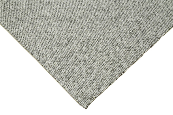 Vintage Flatweave Gri Eskitme Pamuk Yün El Dokuma Halısı 212x304 Agacan