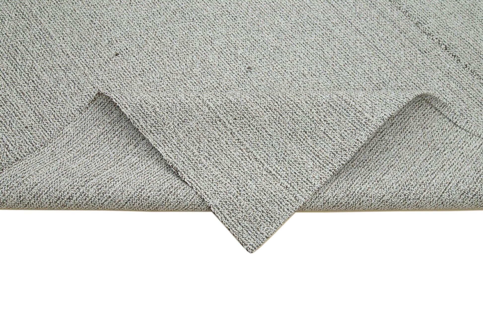 Vintage Flatweave Gri Eskitme Pamuk Yün El Dokuma Halısı 212x304 Agacan