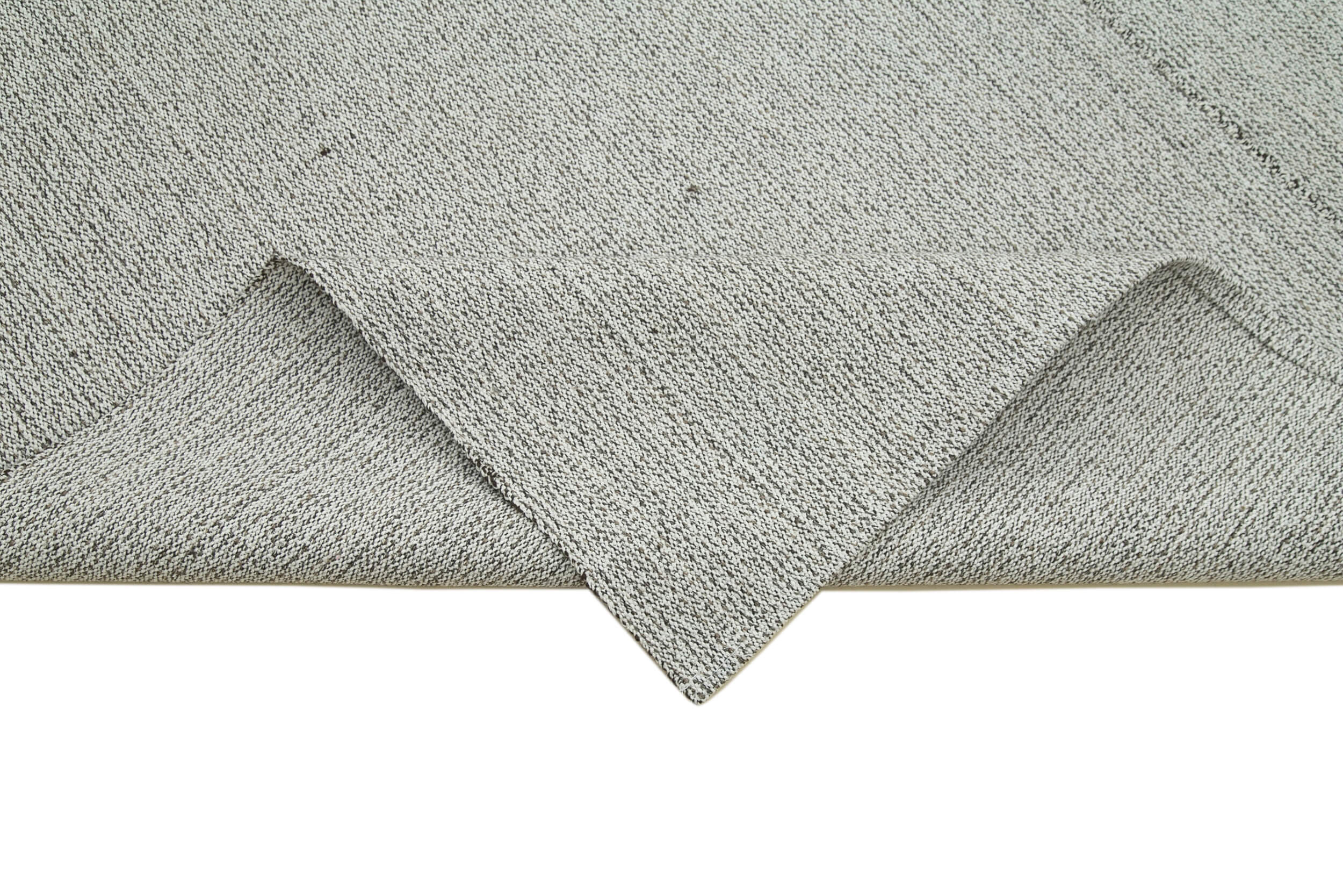 Vintage Flatweave Gri Eskitme Pamuk Yün El Dokuma Halısı 212x304 Agacan