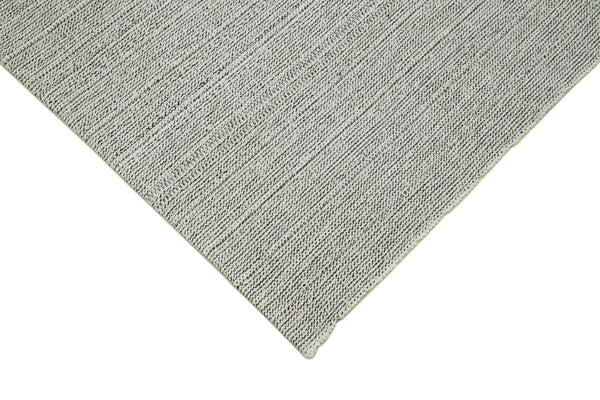 Vintage Flatweave Gri Eskitme Pamuk Yün El Dokuma Halısı 204x303 Agacan