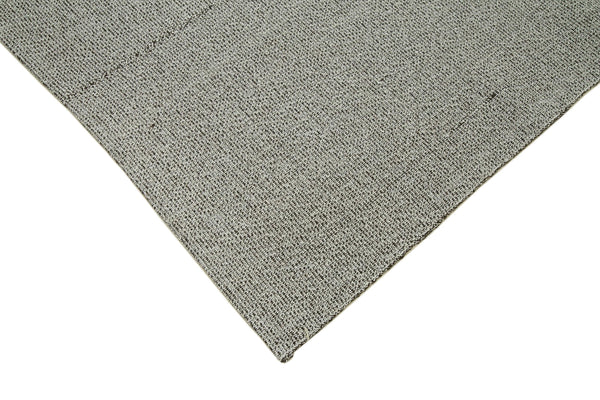 Vintage Flatweave Gri Eskitme Pamuk Yün El Dokuma Halısı 194x289 Agacan