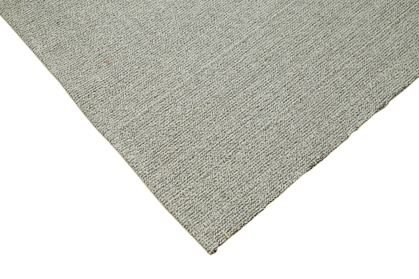 Vintage Flatweave Gri Eskitme Pamuk Yün El Dokuma Halısı 213x271 Agacan