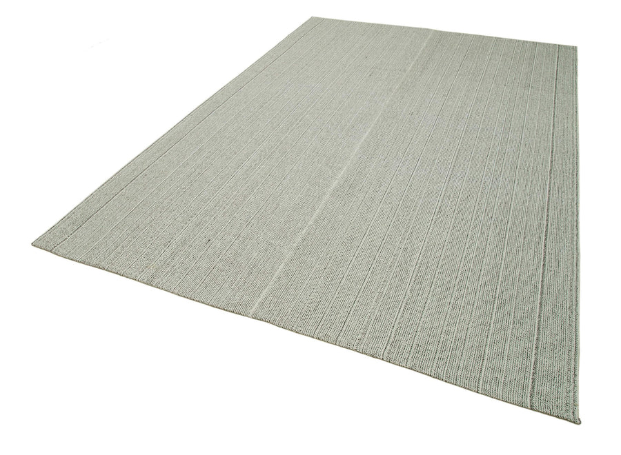 Vintage Flatweave Bej Eskitme Pamuk Yün El Dokuma Halısı 204x306 Agacan