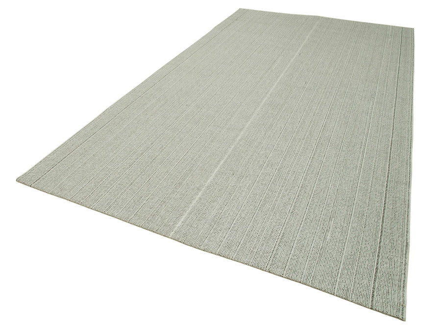 Vintage Flatweave Bej Eskitme Pamuk Yün El Dokuma Halısı 204x362 Agacan