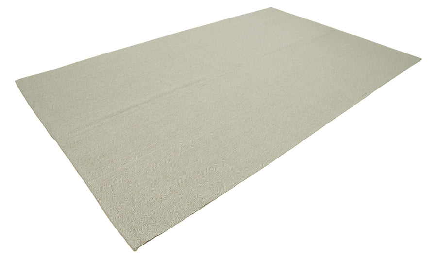 Vintage Flatweave Bej Eskitme Pamuk Yün El Dokuma Halısı 212x333 Agacan