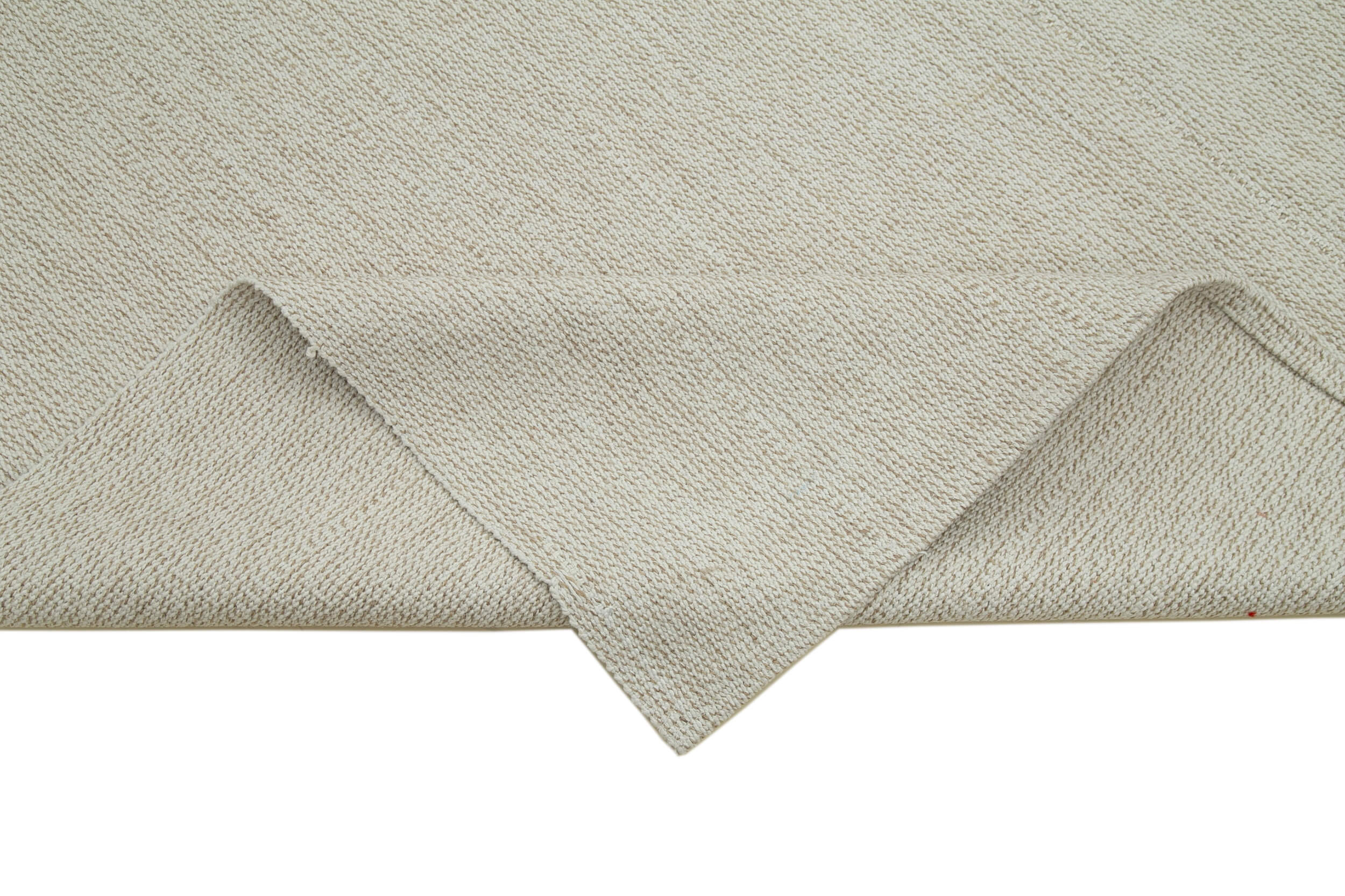 Vintage Flatweave Bej Eskitme Pamuk Yün El Dokuma Halısı 212x333 Agacan