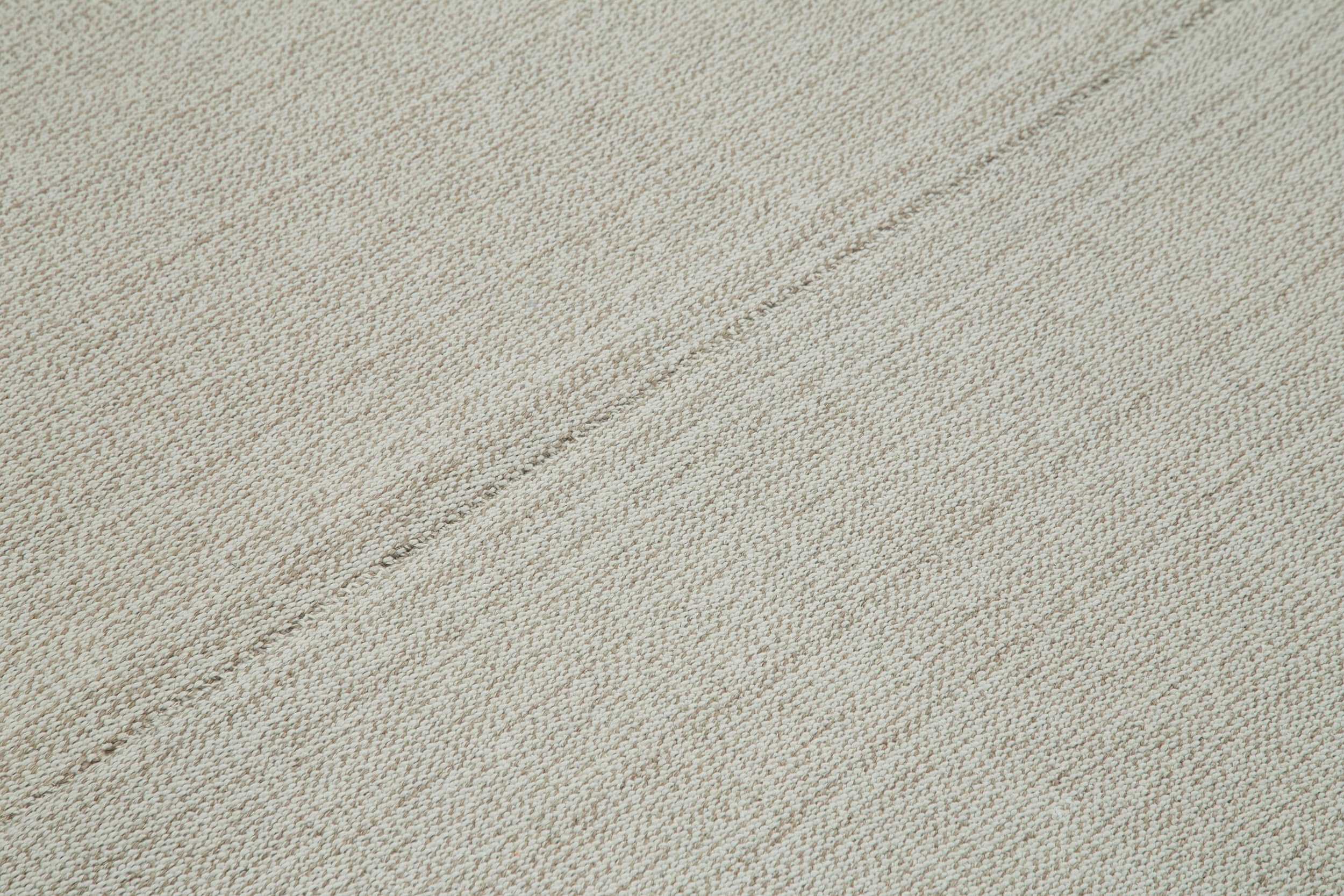 Vintage Flatweave Bej Eskitme Pamuk Yün El Dokuma Halısı 211x326 Agacan