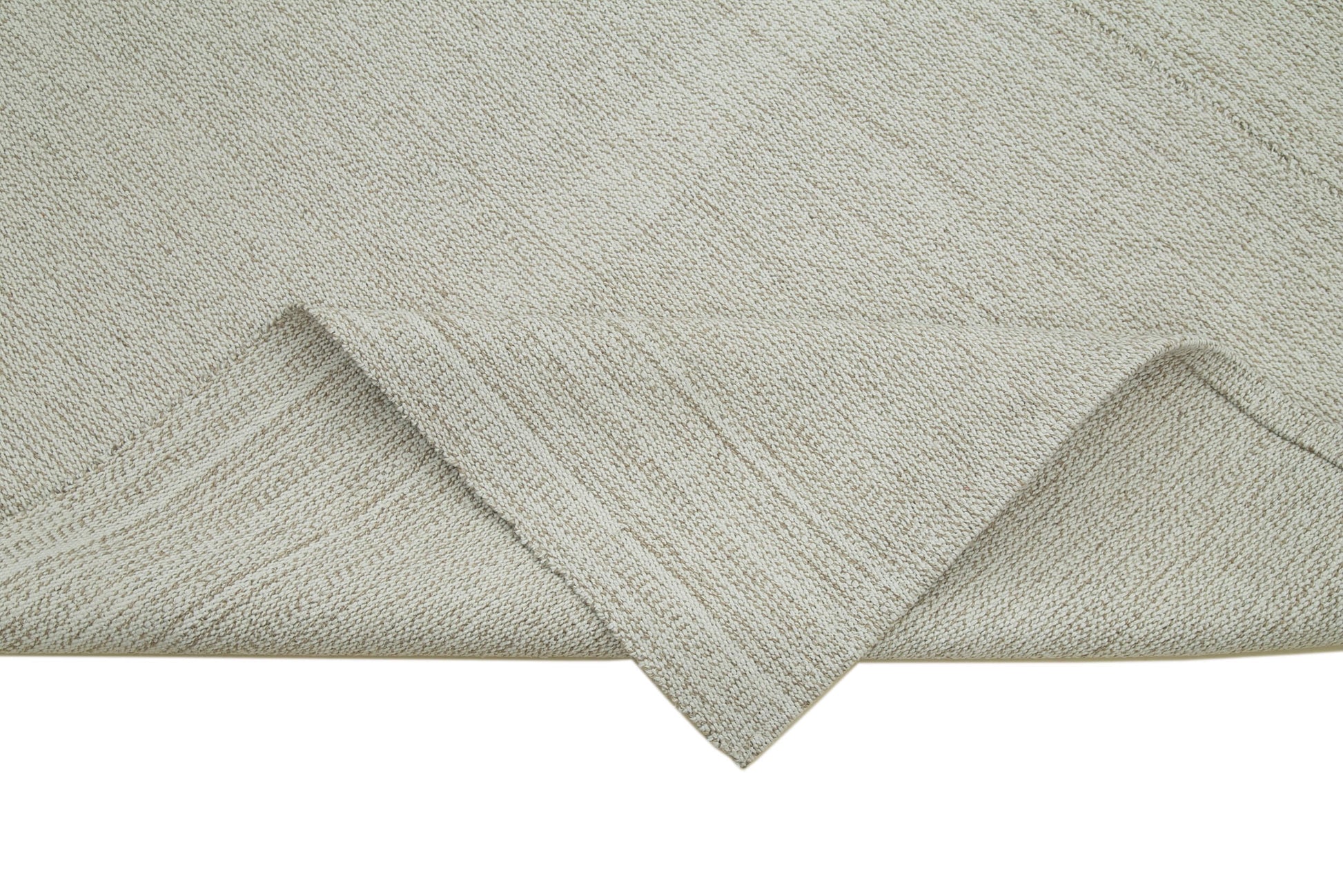 Vintage Flatweave Bej Eskitme Pamuk Yün El Dokuma Halısı 211x326 Agacan