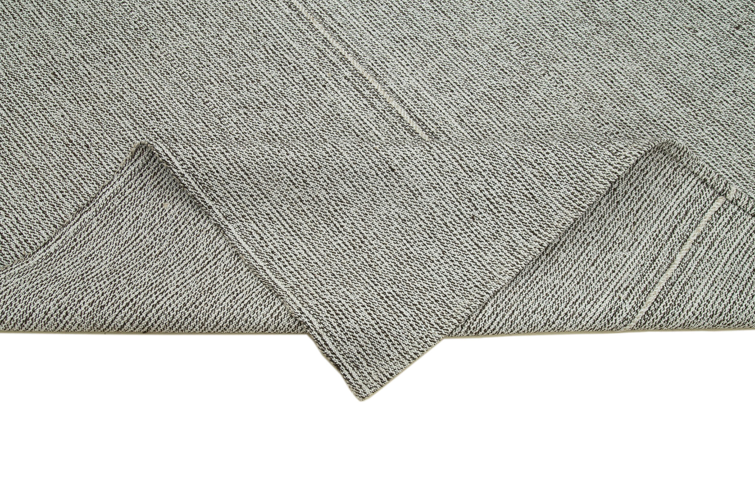 Vintage Flatweave Gri Eskitme Pamuk Yün El Dokuma Halısı 236x286 Agacan