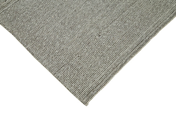 Vintage Flatweave Gri Eskitme Pamuk Yün El Dokuma Halısı 236x282 Agacan