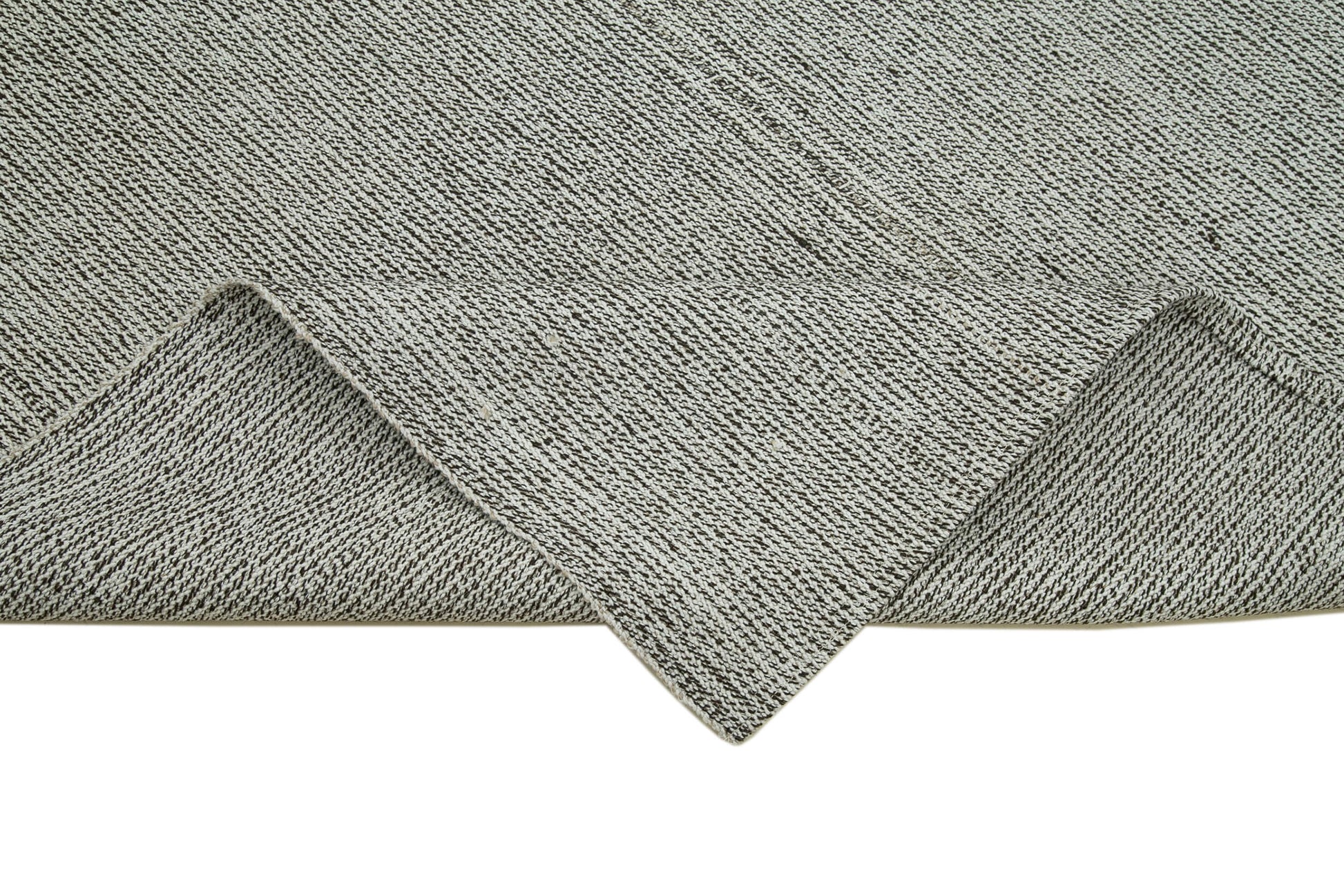 Vintage Flatweave Gri Eskitme Pamuk Yün El Dokuma Halısı 236x282 Agacan