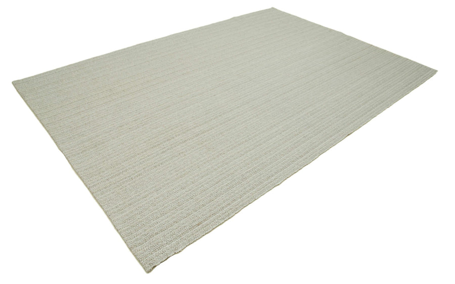 Vintage Flatweave Bej Eskitme Pamuk Yün El Dokuma Halısı 210x305 Agacan