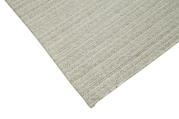 Vintage Flatweave Bej Eskitme Pamuk Yün El Dokuma Halısı 210x305 Agacan