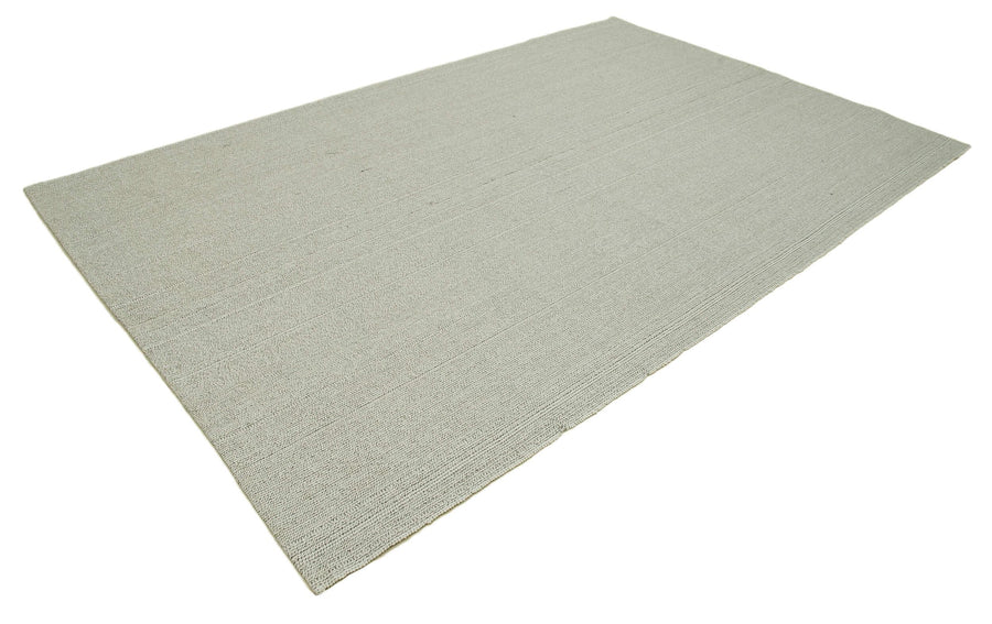 Vintage Flatweave Bej Eskitme Pamuk Yün El Dokuma Halısı 202x317 Agacan