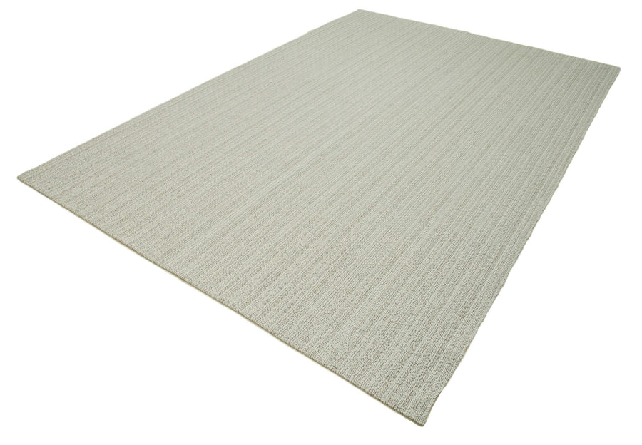 Vintage Flatweave Bej Eskitme Pamuk Yün El Dokuma Halısı 211x320 Agacan