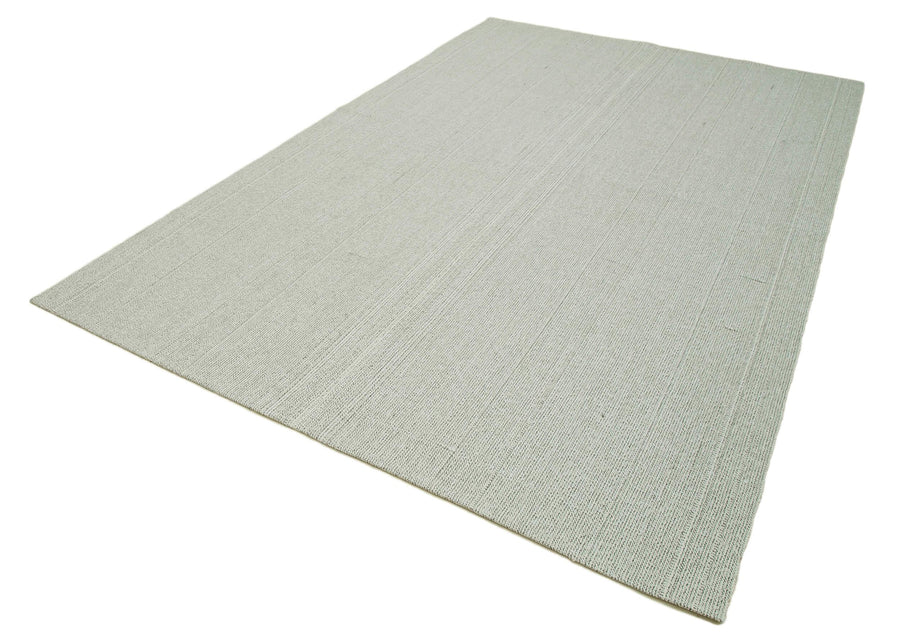 Vintage Flatweave Bej Eskitme Pamuk Yün El Dokuma Halısı 205x325 Agacan