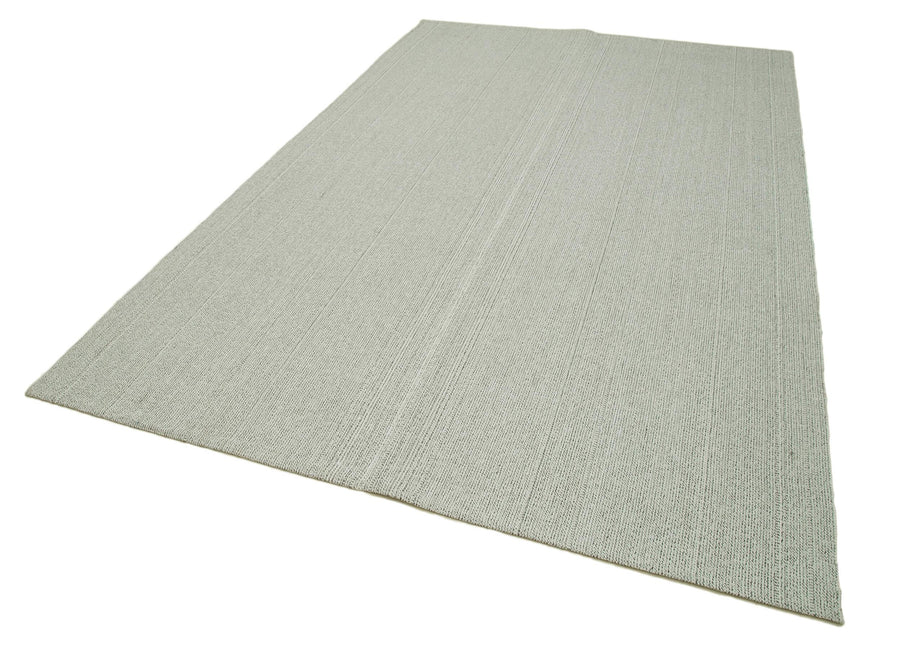 Vintage Flatweave Bej Eskitme Pamuk Yün El Dokuma Halısı 205x315 Agacan