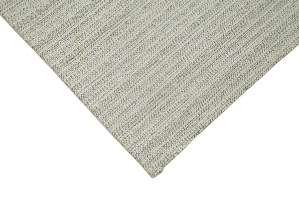 Vintage Flatweave Bej Eskitme Pamuk Yün El Dokuma Halısı 212x231 Agacan
