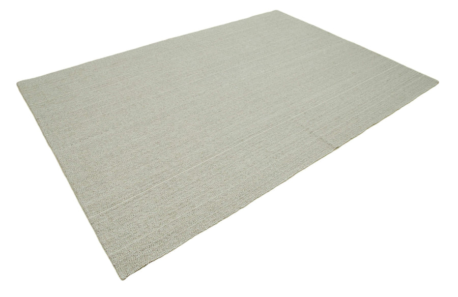 Vintage Flatweave Bej Eskitme Pamuk Yün El Dokuma Halısı 188x274 Agacan