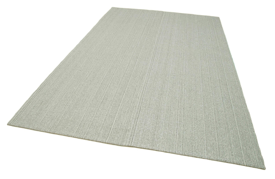 Vintage Flatweave Bej Eskitme Pamuk Yün El Dokuma Halısı 205x320 Agacan