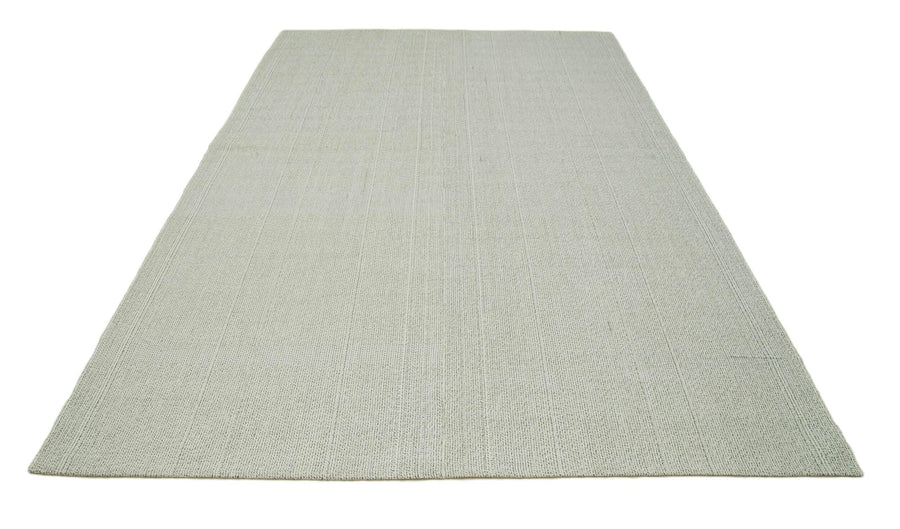 Vintage Flatweave Bej Eskitme Pamuk Yün El Dokuma Halısı 206x334 Agacan
