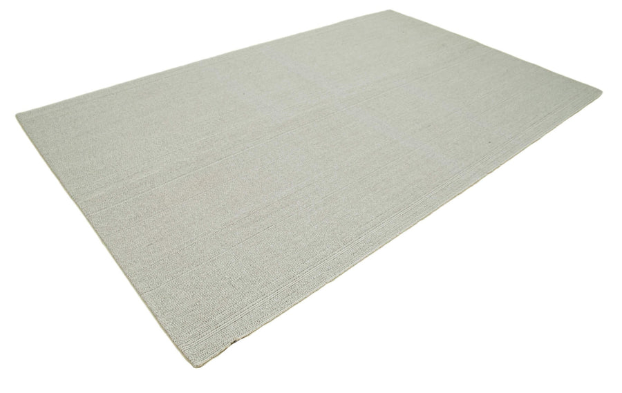 Vintage Flatweave Bej Eskitme Pamuk Yün El Dokuma Halısı 203x327 Agacan